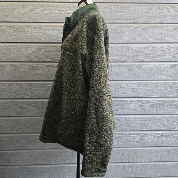 Eddie Bauer Mens Sweater Fleece Palm Heather 1/4 Zip - Picture 4 of 10